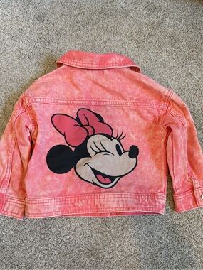 Disney Minnie Mouse Pink Denim  Jean Jacket Girls Size 2T Toddler 100% Cotton